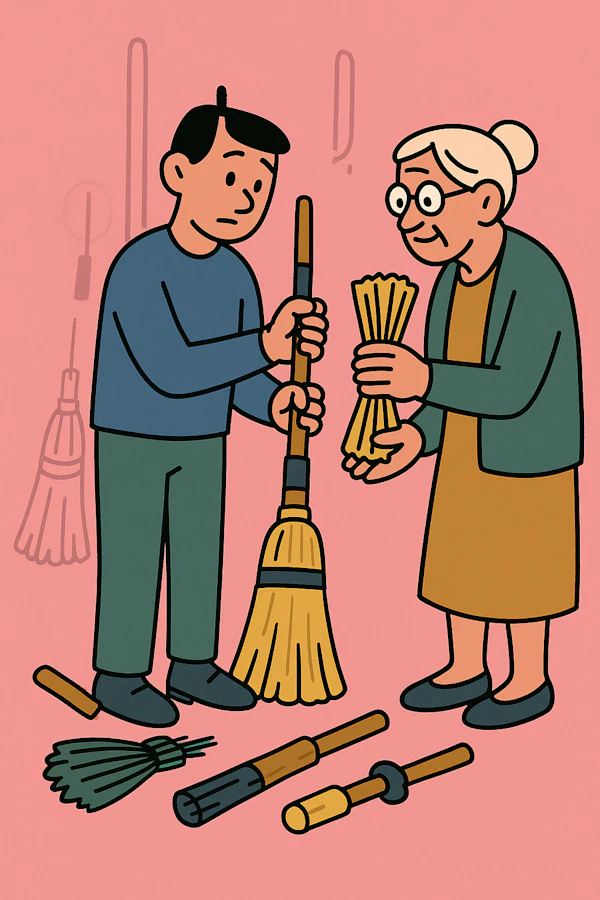 Cartoon Broom Assembly