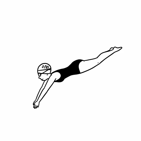 Diving Swimmer Art