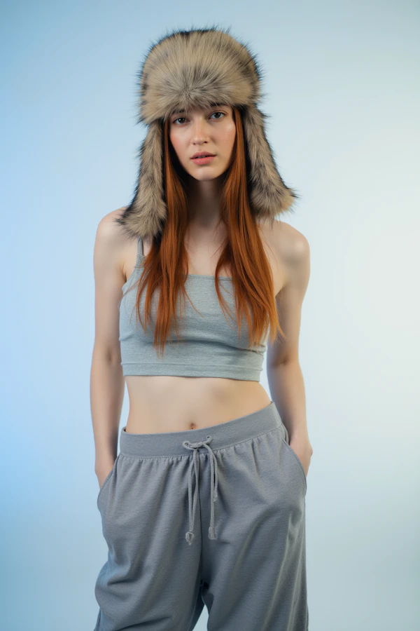 Stylish Woman in Fur Hat