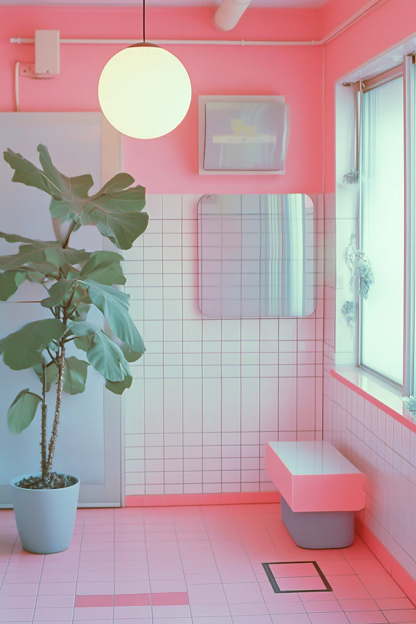 Modern Minimalist Interior with Pink Color Scheme