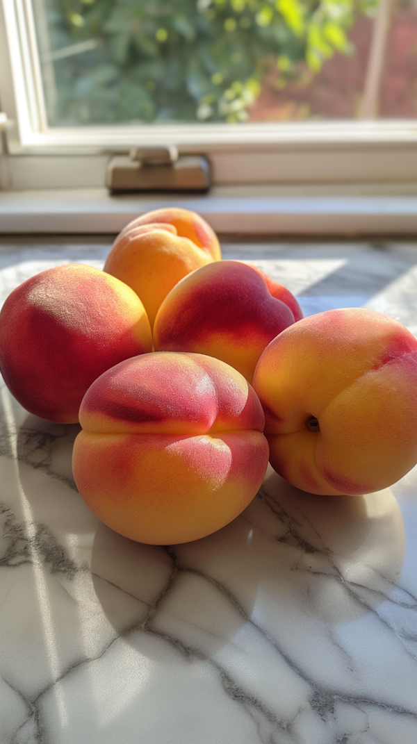 Ripe Peaches in Natural Light