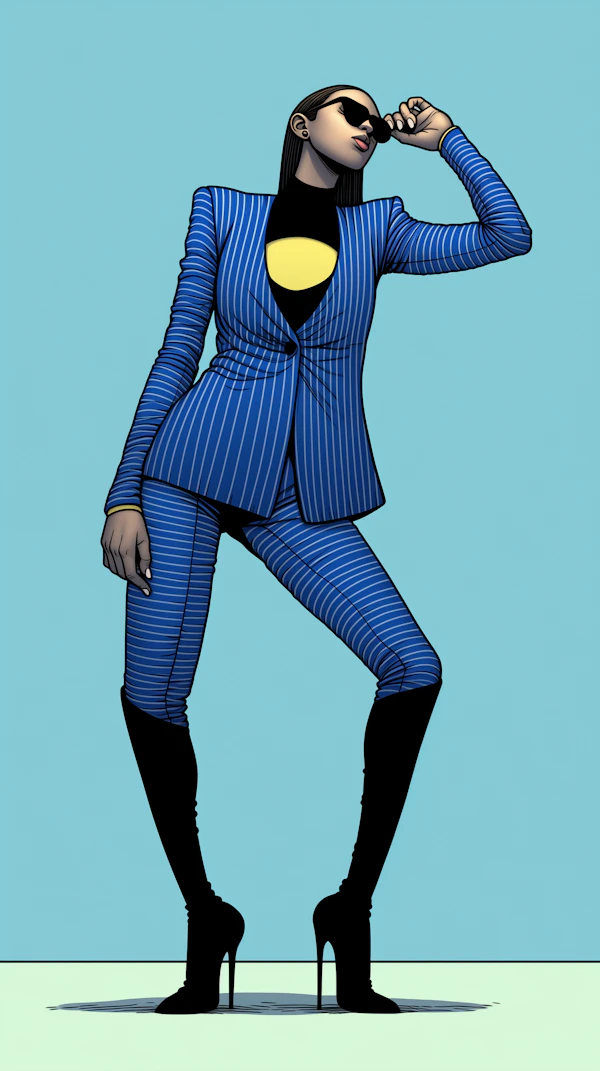 Fashionable Blue Suit