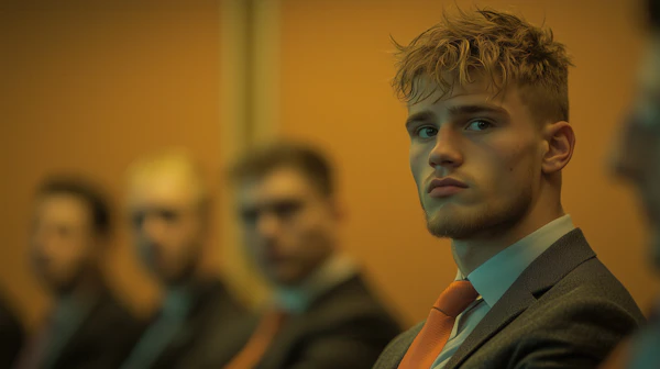 Contemplative Man in Suit