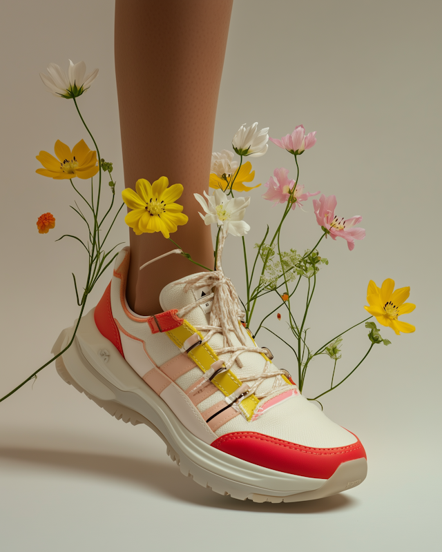 Vibrant Sneaker with Flowers