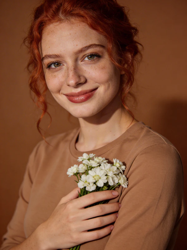 Radiant Woman with Flowers