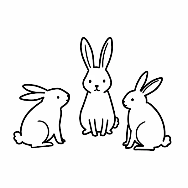 Cartoon Rabbits Trio