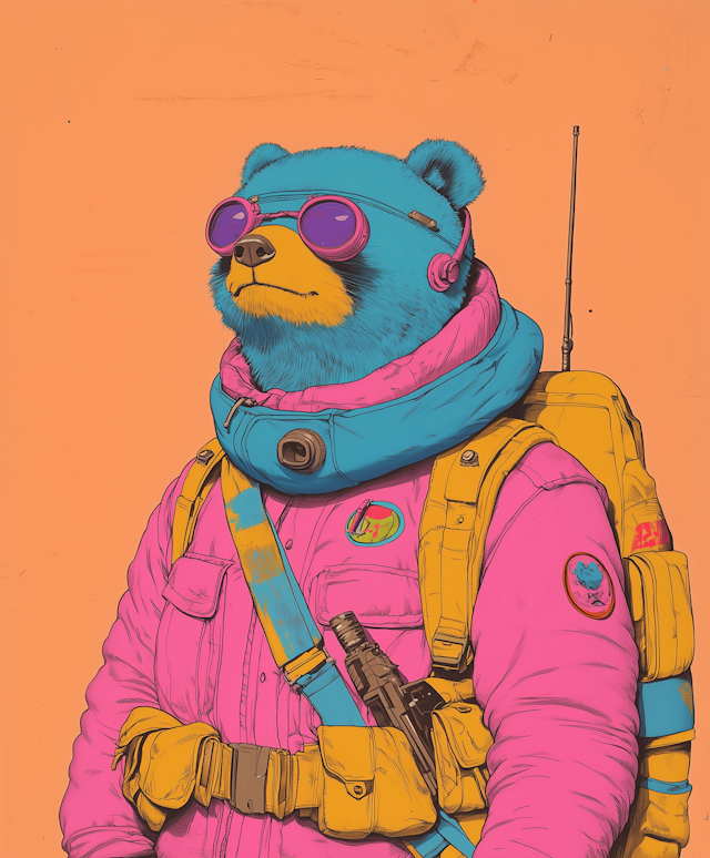 Stylized Bear with Accessories