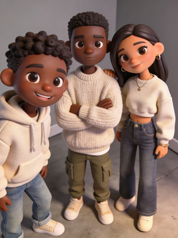 Animated Trio Portrait