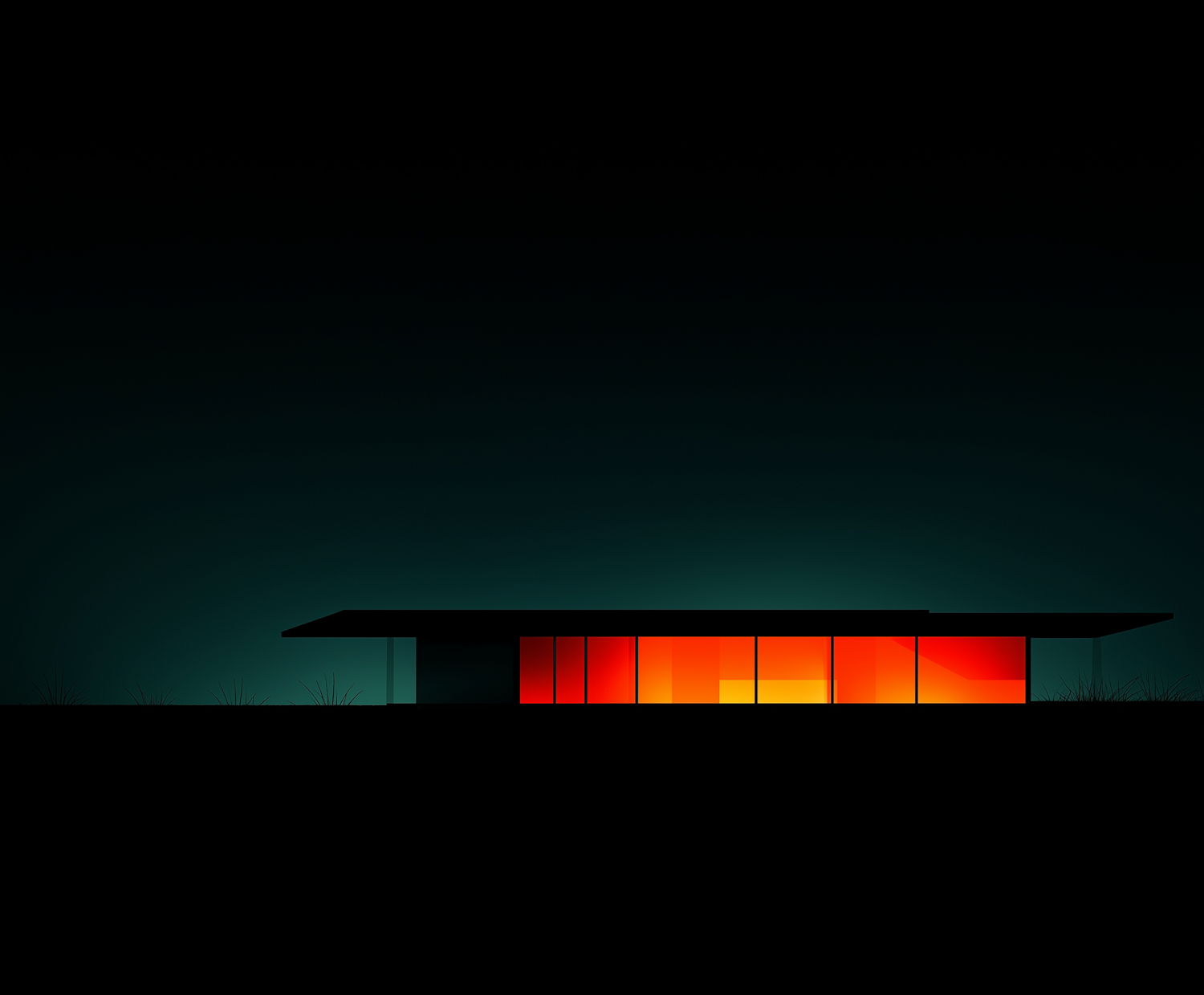 Minimalist Modern Architecture at Twilight