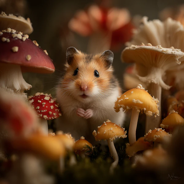 Whimsical Hamster Scene