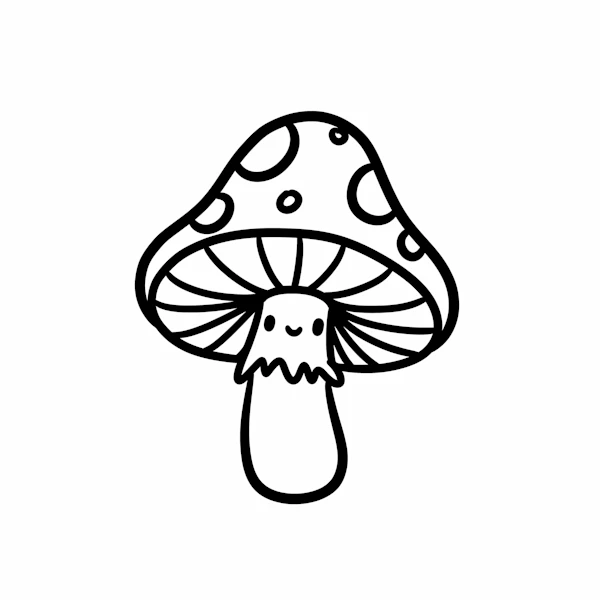 Smiling Cartoon Mushroom