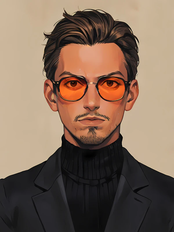 Man with Orange-Tinted Glasses