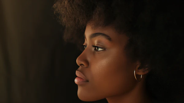 Serene Side Portrait of Young Woman