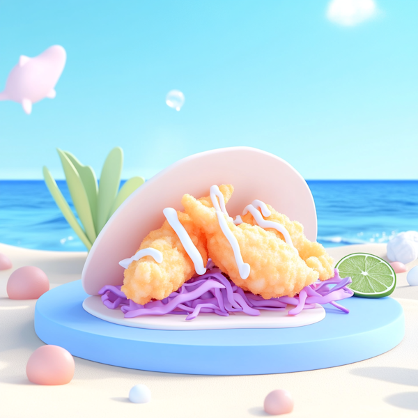 Seaside Picnic Fantasy with Shrimp Burger