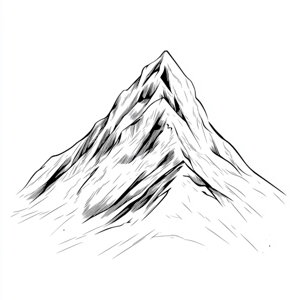 Black & White Mountain Art