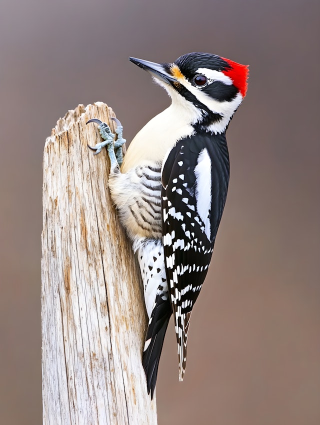 Alert Woodpecker on Weathered Post