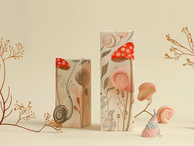 Whimsical Botanical and Mushroom Packaging Design