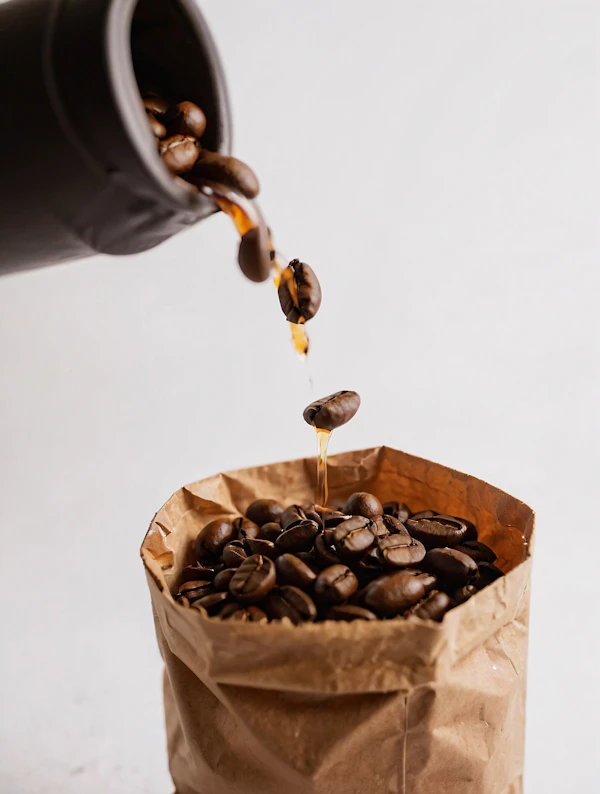 Pouring Coffee Beans