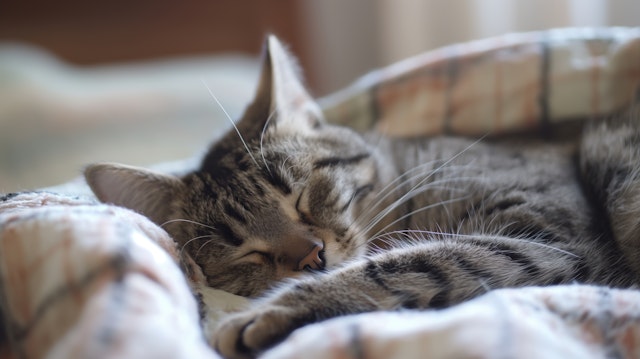 Peaceful Tabby Cat Asleep