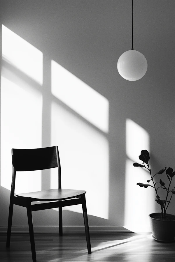 Minimalist Interior with Light and Shadow