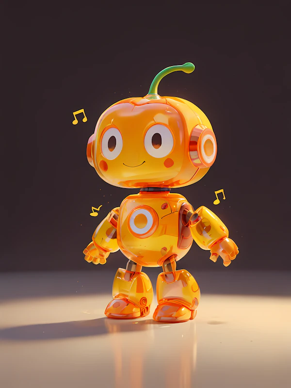 Cheerful Pumpkin Robot