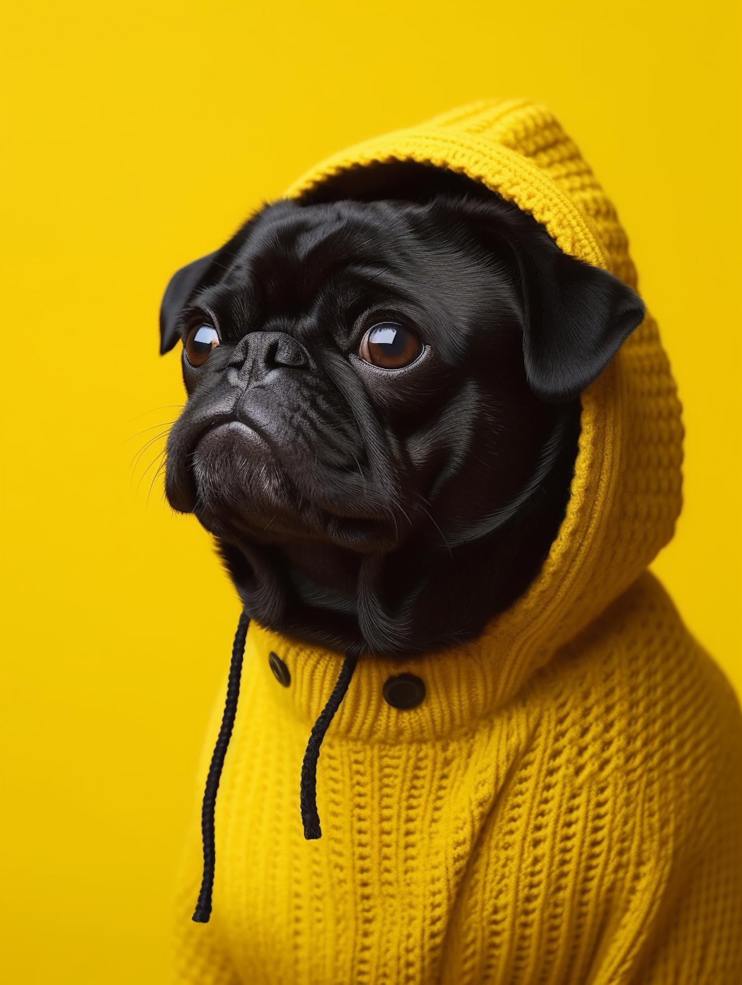 Stylish Pug in Yellow