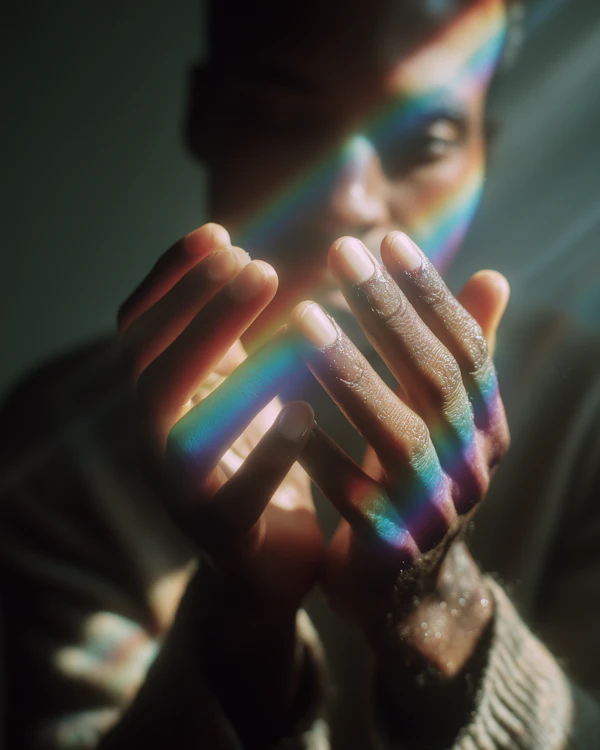 Rainbow Hands Close-Up