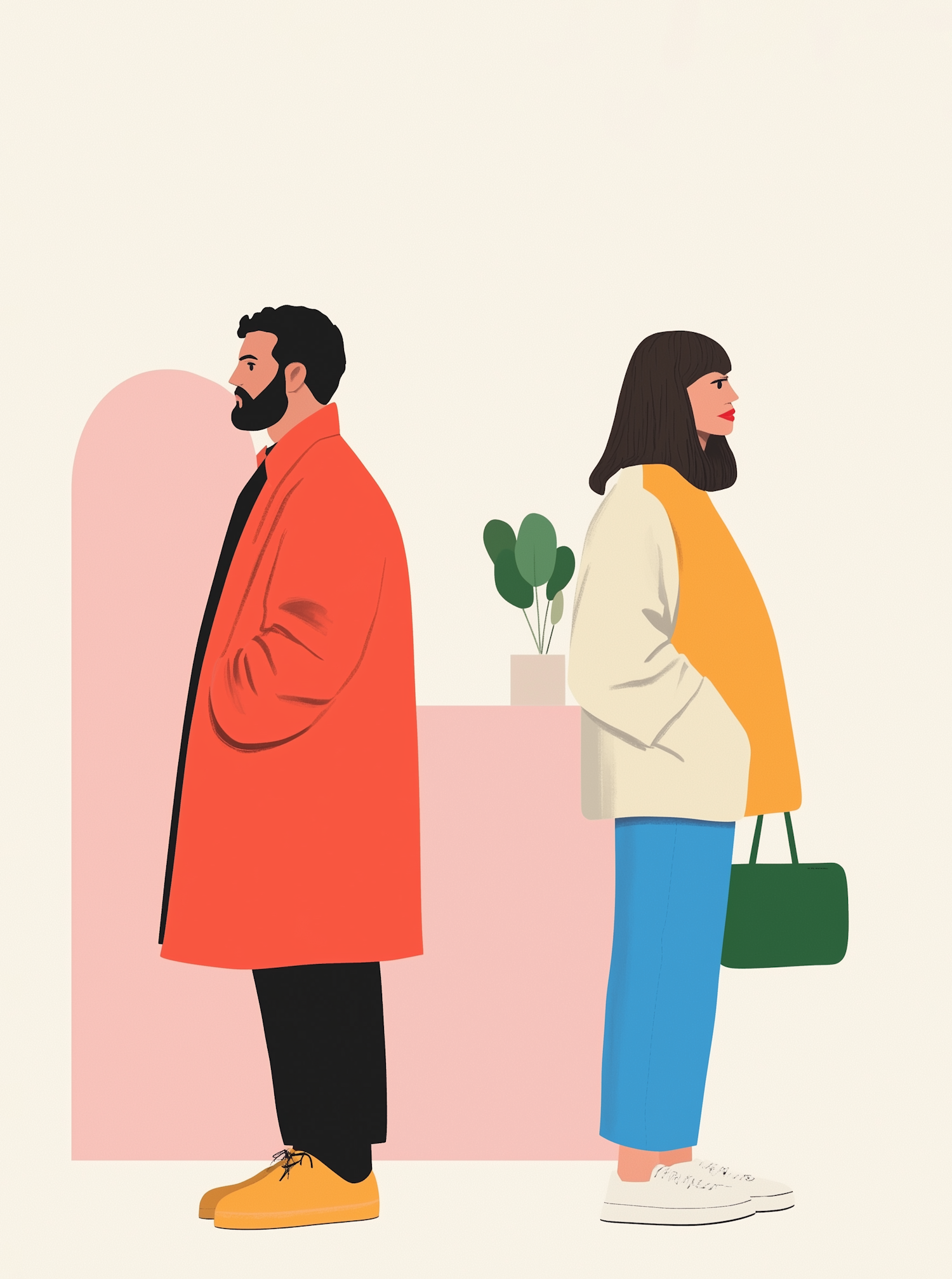 Modern Illustration of Two People