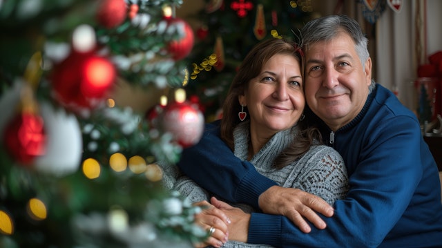 Middle-aged Couple in Festive Setting