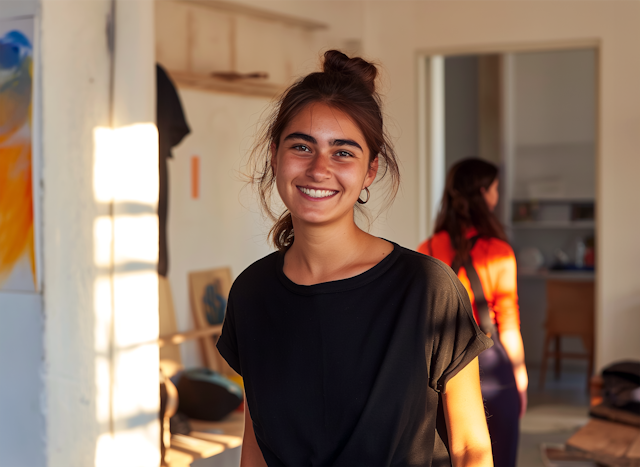 Joyful Young Woman Smiling