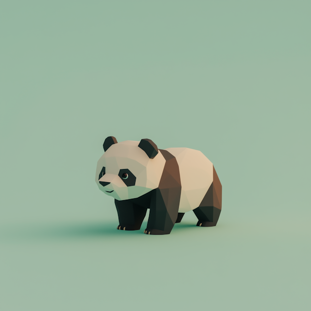 Stylized Low-Poly Panda Art