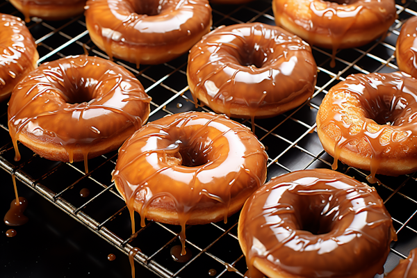 Glistening Glazed Golden Doughnuts