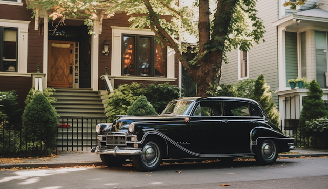 Vintage Elegance on Serene Suburban Street