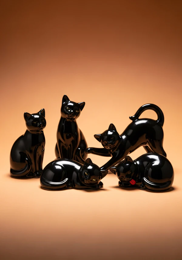 Glossy Cat Figurines