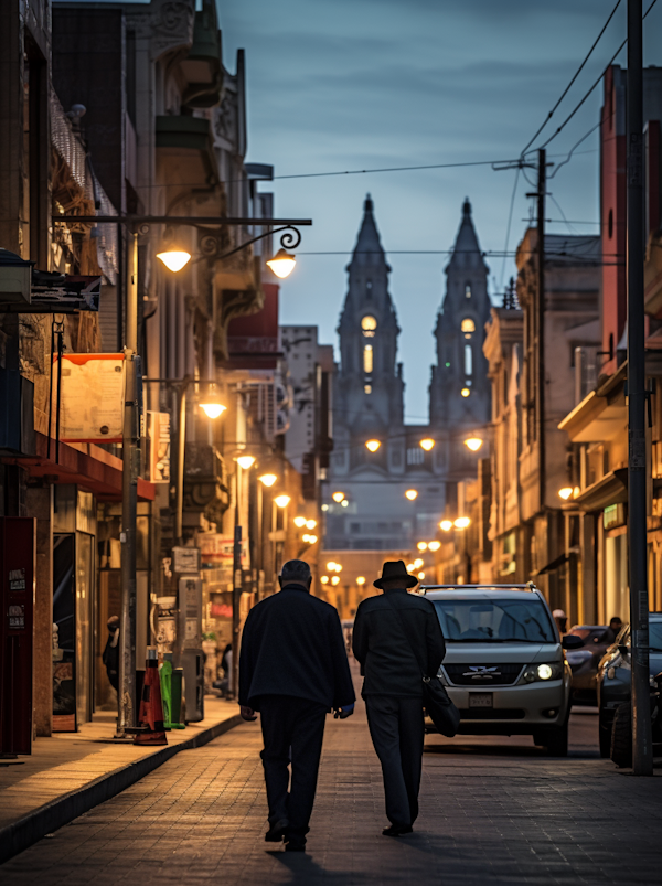 Twilight Conversation on Historical Avenue