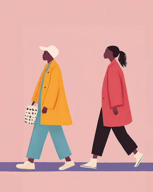 Stylish Figures on Pink