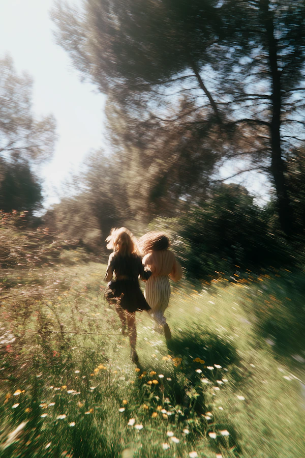 Running Through Meadow
