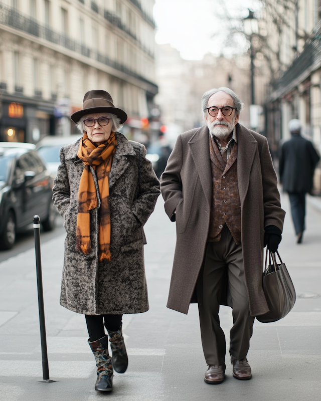 Elderly Couple Strolling