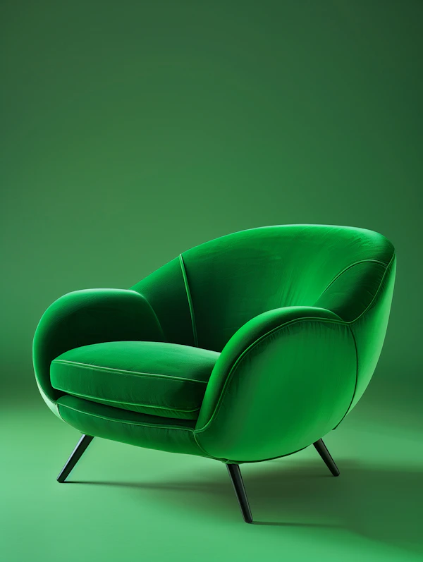 Green Velvet Armchair