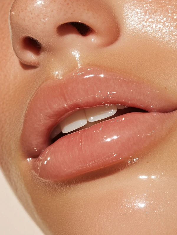 Glossy Lips Close-Up