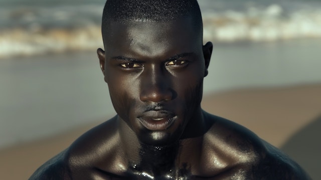 Confident Man at the Beach