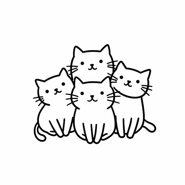 Cartoon Cats Drawing