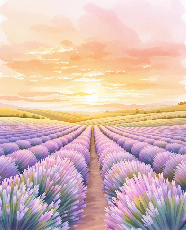 Lavender Field Sunset