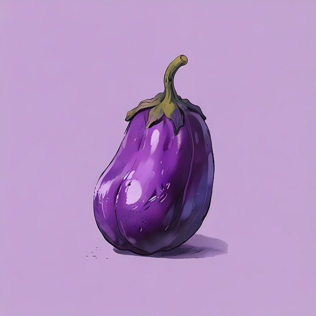 Eggplant on Light Purple Background