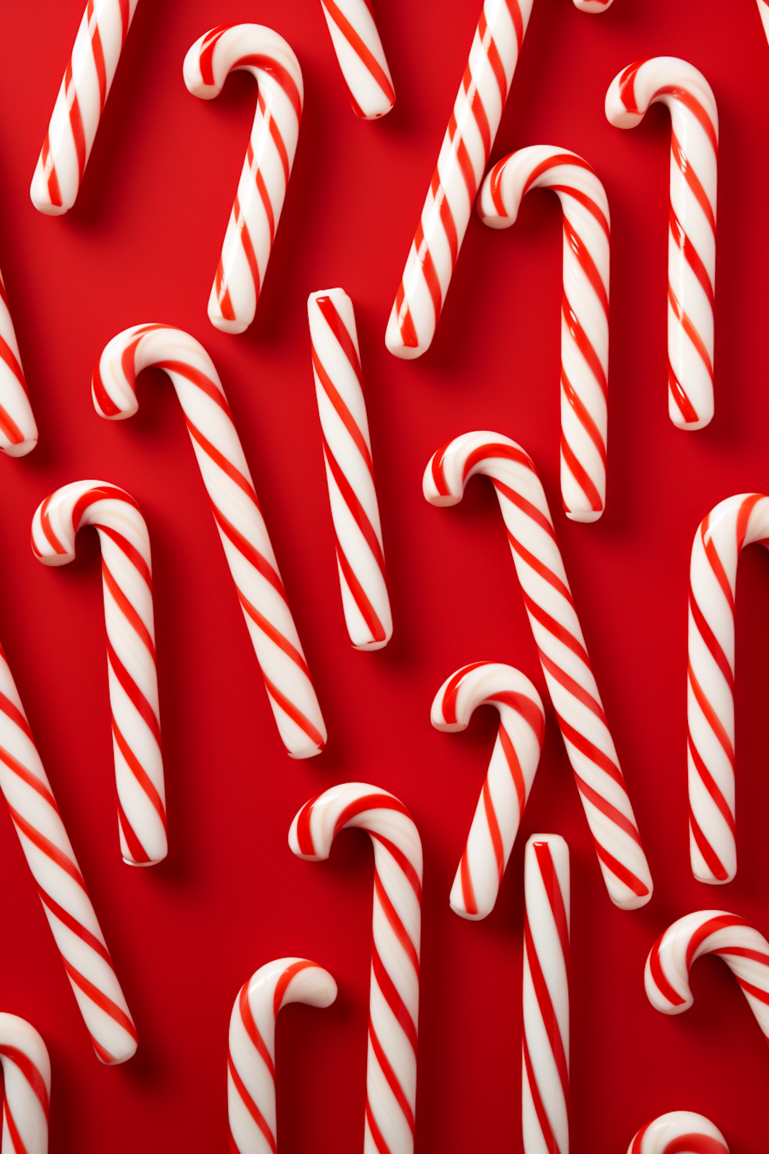 Festive Candy Cane Scatter on Red