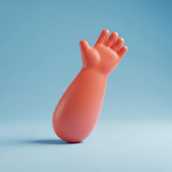 Abstract Coral Hand