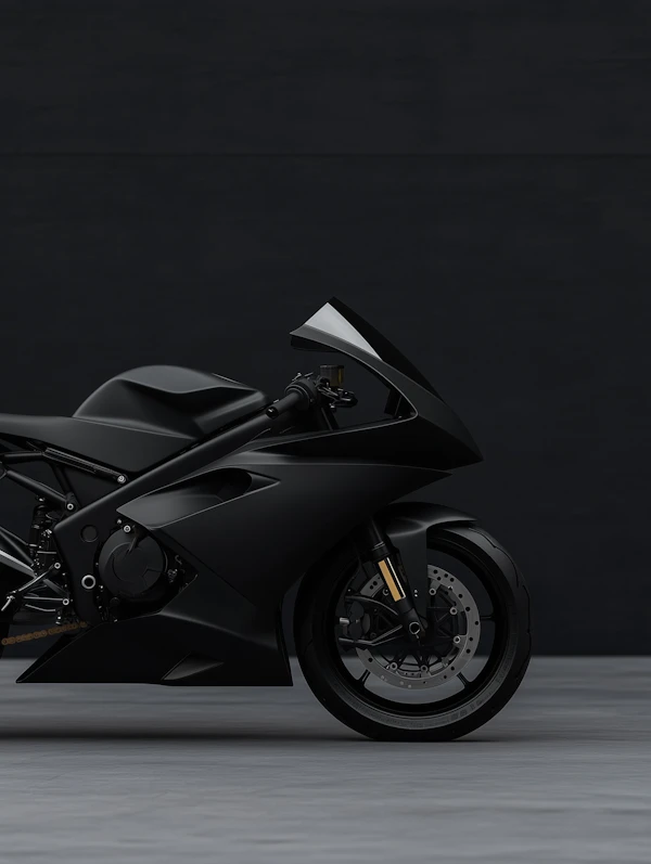Sleek Black Motorcycle