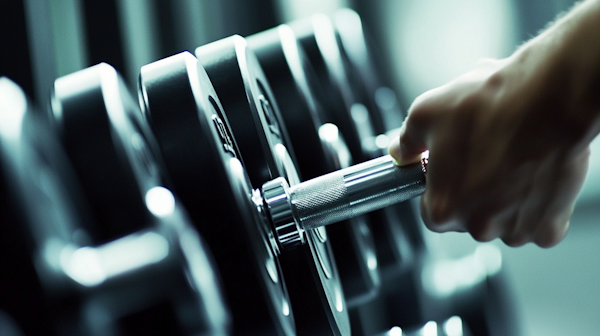 Close-up of Hand Gripping Dumbbell