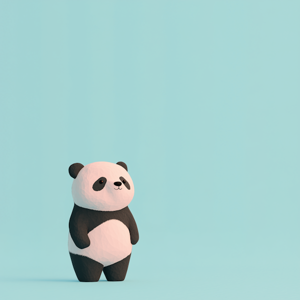 Stylized Low-Poly Panda Illustration