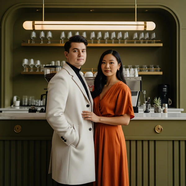 Stylish Cafe Couple